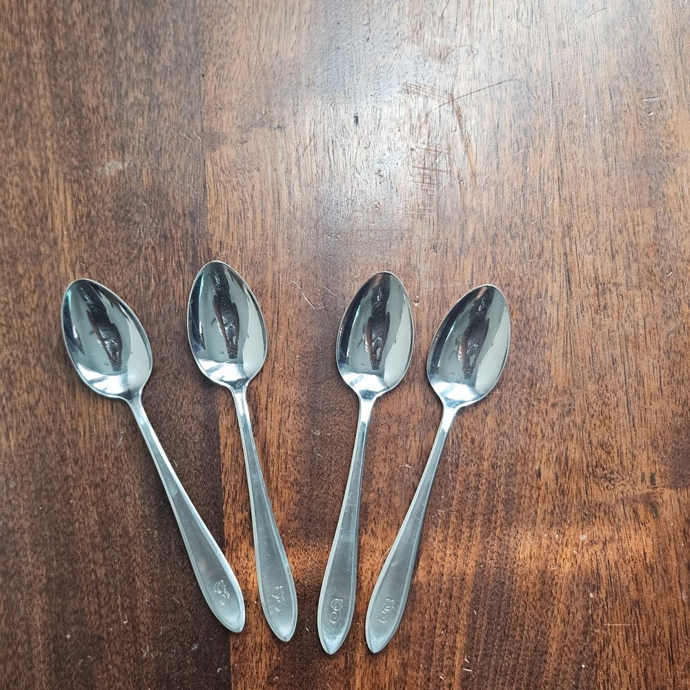 Vintage WMF Cromargan Germany Line 4 Place Oval Spoons 6in set